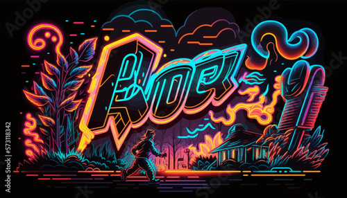 Neon cartoon design.
