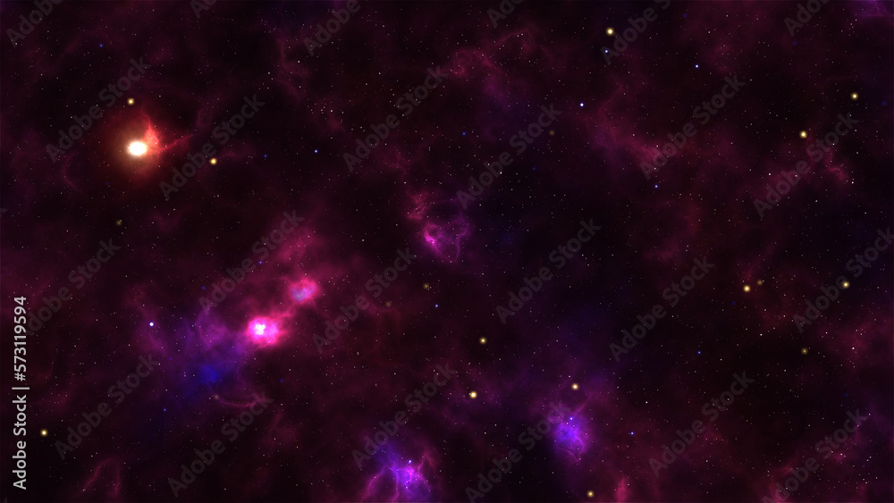 Realistic nebula and shining stars. Colorful cosmos with stardust and  magic color galaxy. Infinite universe background.