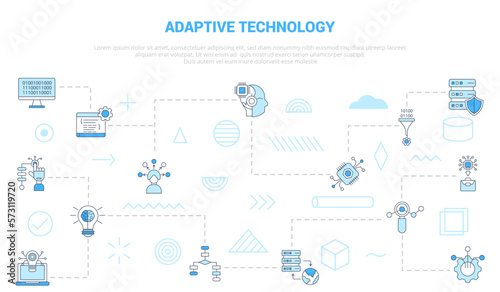 adaptive technology concept with icon set template banner with modern blue color style