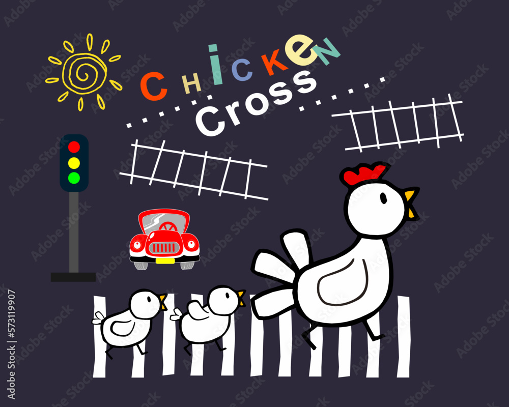 chicken cross cartoon