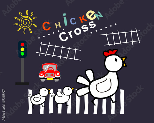 chicken cross cartoon