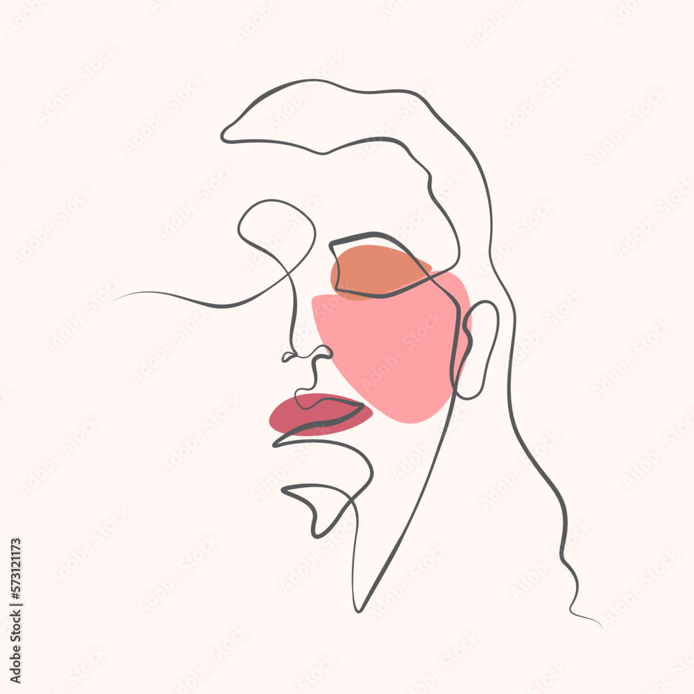 woman face boho shape continuous line drawing decorative art vector illustration woman face boho shape continuous line drawing decorative art vector illustration