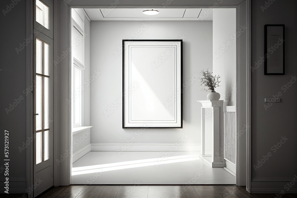 White empty frame hanged in room White empty frame hanged in room