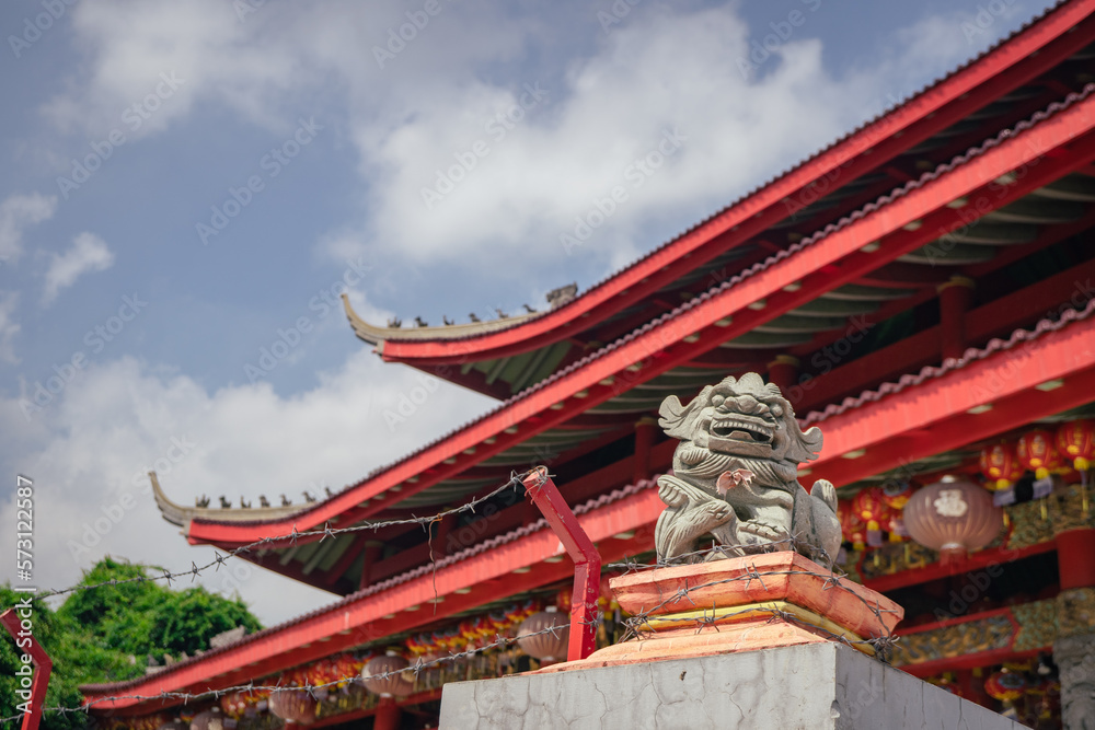 Traditional Chinese guardian gate statute on the Chinese temples when Chinese new years. The photo is suitable to use for Chinese new year, lunar new year background and content media. Traditional Chinese guardian gate statute on the Chinese temples when Chinese new years. The photo is suitable to use for Chinese new year, lunar new year background and content media.