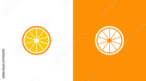 Orange lime juice logo vector fresh food black and white icon style Design template