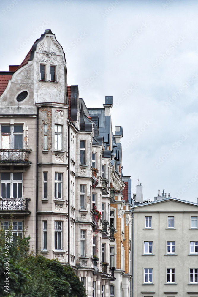Obraz premium Low angle view of modern buildings in Poznan