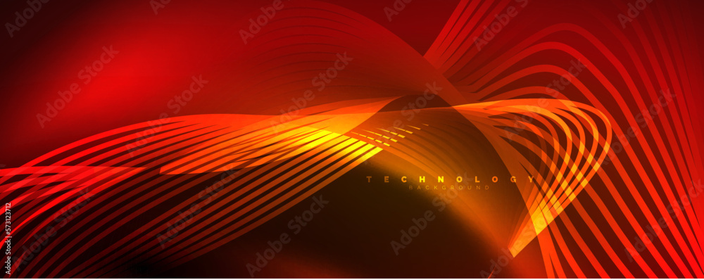 Techno neon wave lines, dynamic electric motion, speed concept. Templates for wallpaper, banner, background, landing page, wall art, invitation, prints Techno neon wave lines, dynamic electric motion, speed concept. Templates for wallpaper, banner, background, landing page, wall art, invitation, prints