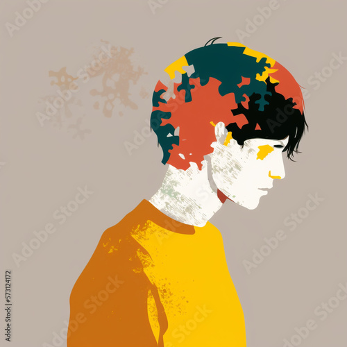 Illustration of person with autism photo