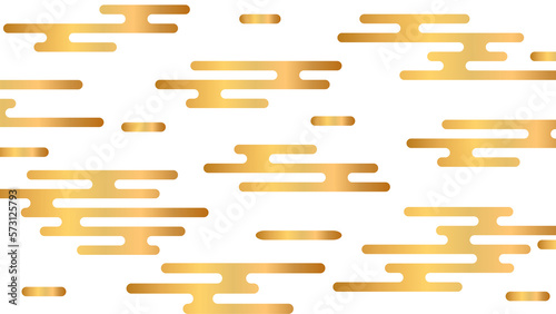 Gold Chinese Moire or Egasumi Japanese style cloud pattern on white transparent background