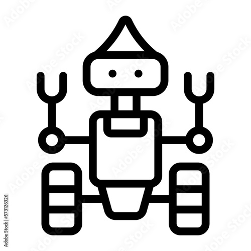 space robot line icon