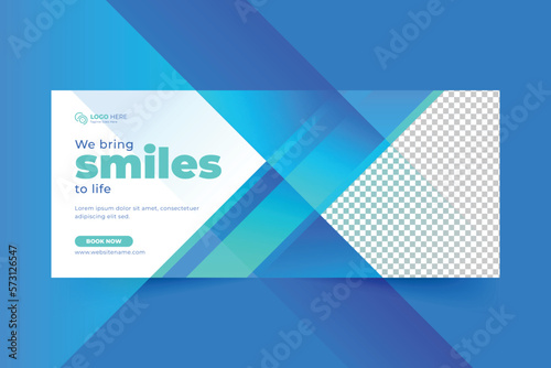 Dentist and dental care social media cover and web banner design template