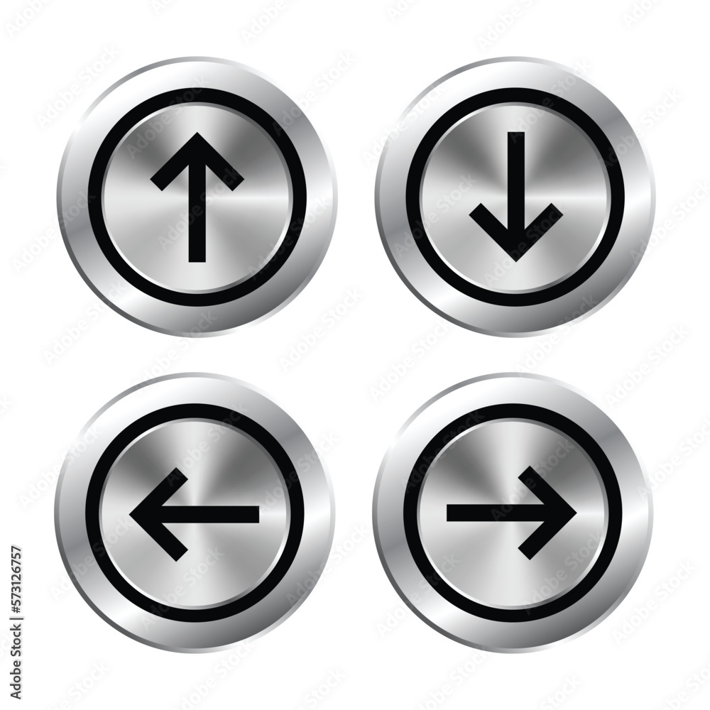 Vector set of arrows buttons. silver buttons. Vector set of arrows buttons. silver buttons.