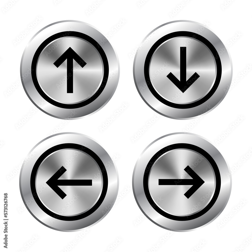 Vector set of arrows buttons. silver buttons. Vector set of arrows buttons. silver buttons.