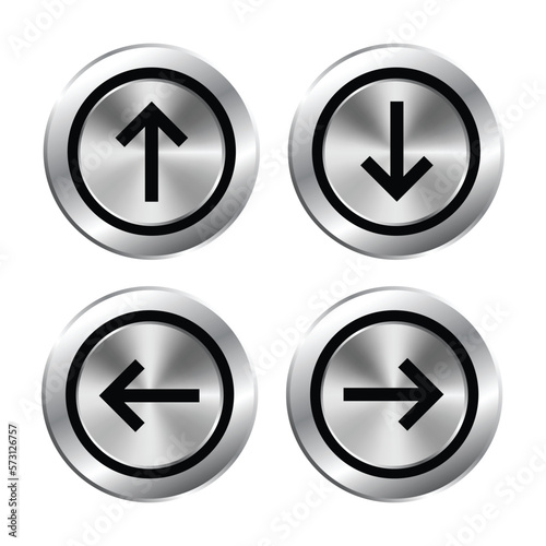 Vector set of arrows buttons. silver buttons. Free Download Vector set of arrows buttons. silver buttons. - GFXLoad