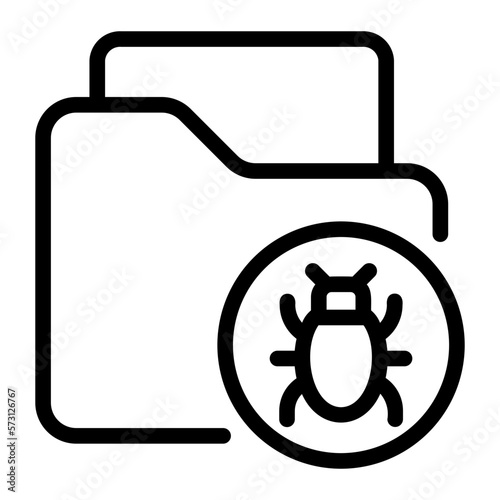 infected folder line icon