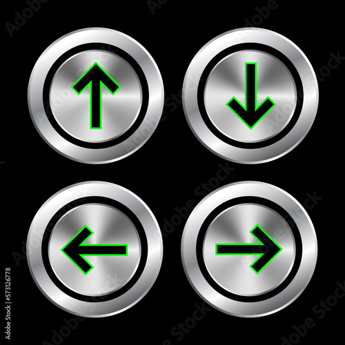 Free Download Vector set of arrows buttons. silver buttons. - GFXLoad