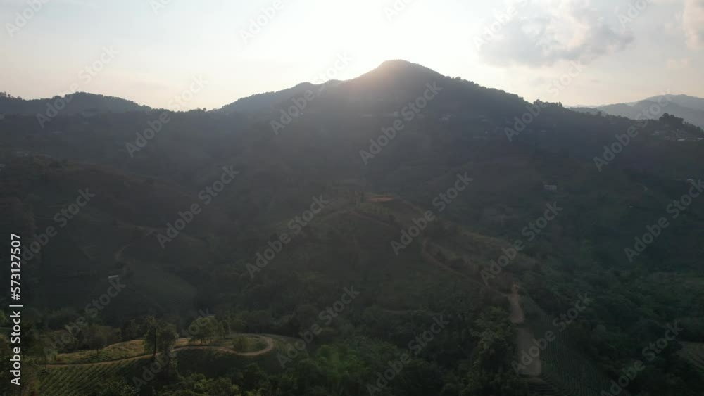 Aerial view of mountain and tropical forest by drone Aerial view of mountain and tropical forest by drone