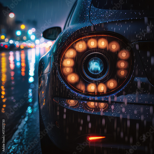 car in the rain