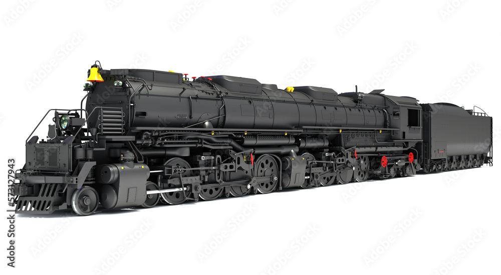 Steam Locomotive Train 3D rendering on white background Steam Locomotive Train 3D rendering on white background