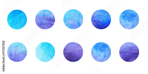 Set of watercolor stain Texture of watercolor paper blue gradient For branding greetings websites invitations Bright color vector illustration