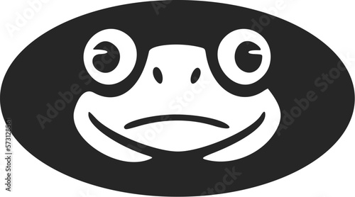 An elegant simple black white vector logo of the toad. Isolated.