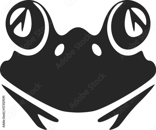 Elegant black white vector logo of the toad. Isolated on a white background.