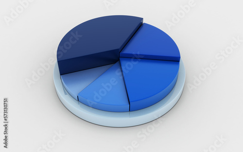 3d rendered Pie chart business concept on white background
