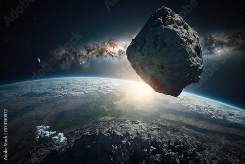 Foto Disaster from Above: Asteroid Impact on Earth Generative AI