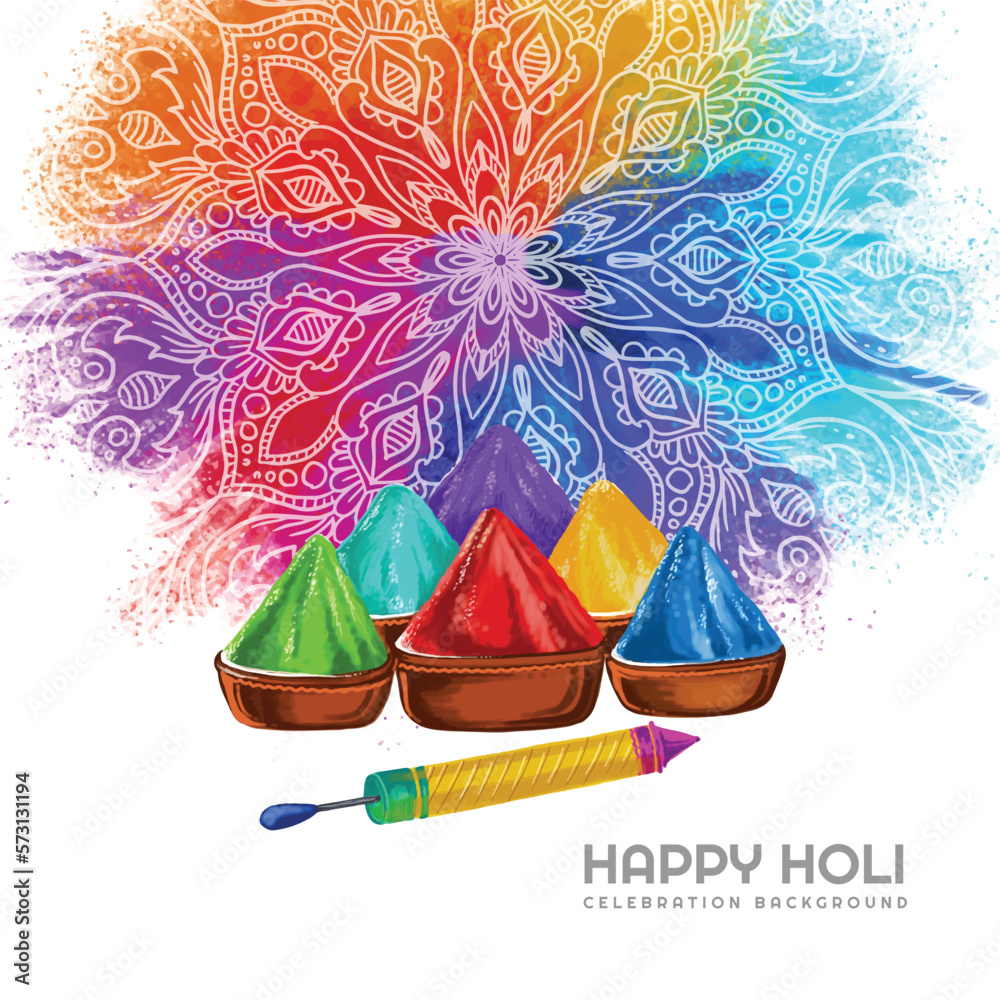 Happy holi celebration colorful greeting card background