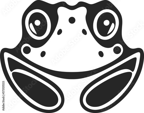 Elegant black white vector logo of the toad. Isolated.