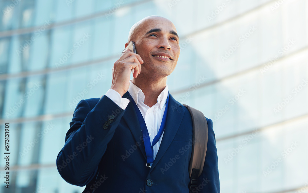 Office building, phone call and smile, man or lawyer outside city law firm, success and discussion on legal advice. Ceo, boss or happy businessman on sidewalk with smartphone, crm or conversation Office building, phone call and smile, man or lawyer outside city law firm, success and discussion on legal advice. Ceo, boss or happy businessman on sidewalk with smartphone, crm or conversation