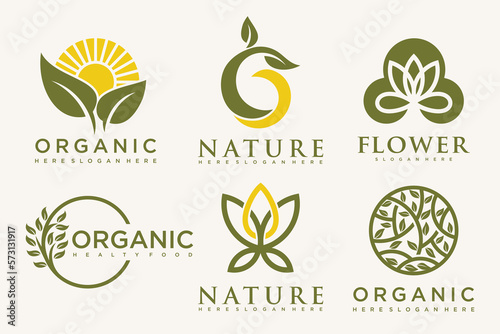 Nature Farm icon set Logo Design Template © su