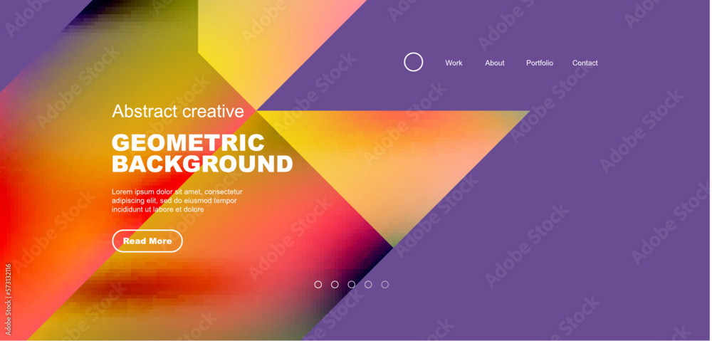 Fluid gradient geometric triangles, abstract landing page background. Minimal shapes composition for wallpaper, banner, background, leaflet, catalog, cover, flyer