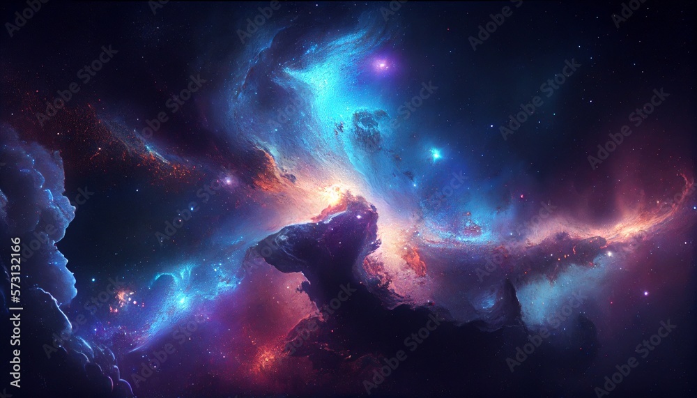 Galaxy space dark background. Generative AI, Generative, AI