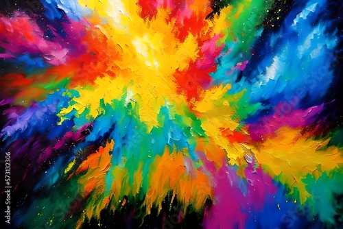 Exploding full color powder illustration