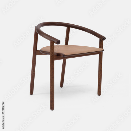 Wood comfortable chair, dark wooden home furniture