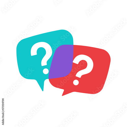 speech bubbles with question marks doubt concept problem solving