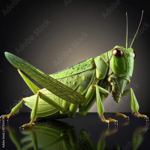 green grasshopper. Ia generative © tiago