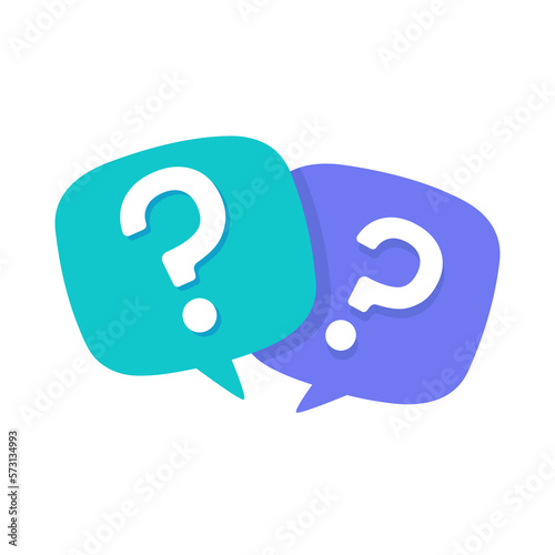 speech bubbles with question marks doubt concept problem solving