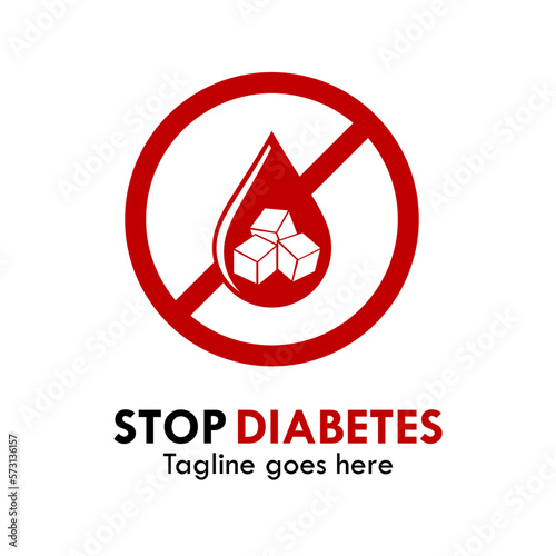 Stop diabetes logo template illustration. suitable for medical