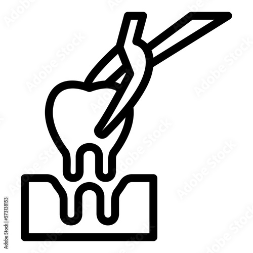 tooth extraction line icon