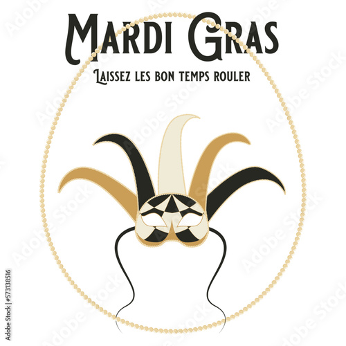 Mardi Gras Fat Tuesday laissez les bon temps rouler vector illustration graphic