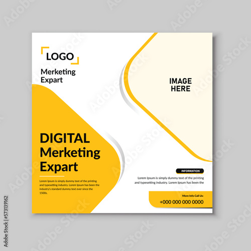 Digital business marketing, Corporate Square Agency Posts, social media, Flyer Template