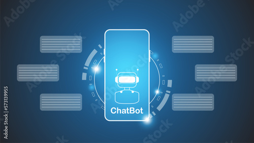 chatbot Ai artificial intelligence technology hitech concept. chatbot application smart bot, open Ai, line, technology Abstract, vector. design for chatting, web banner, background, transformation.