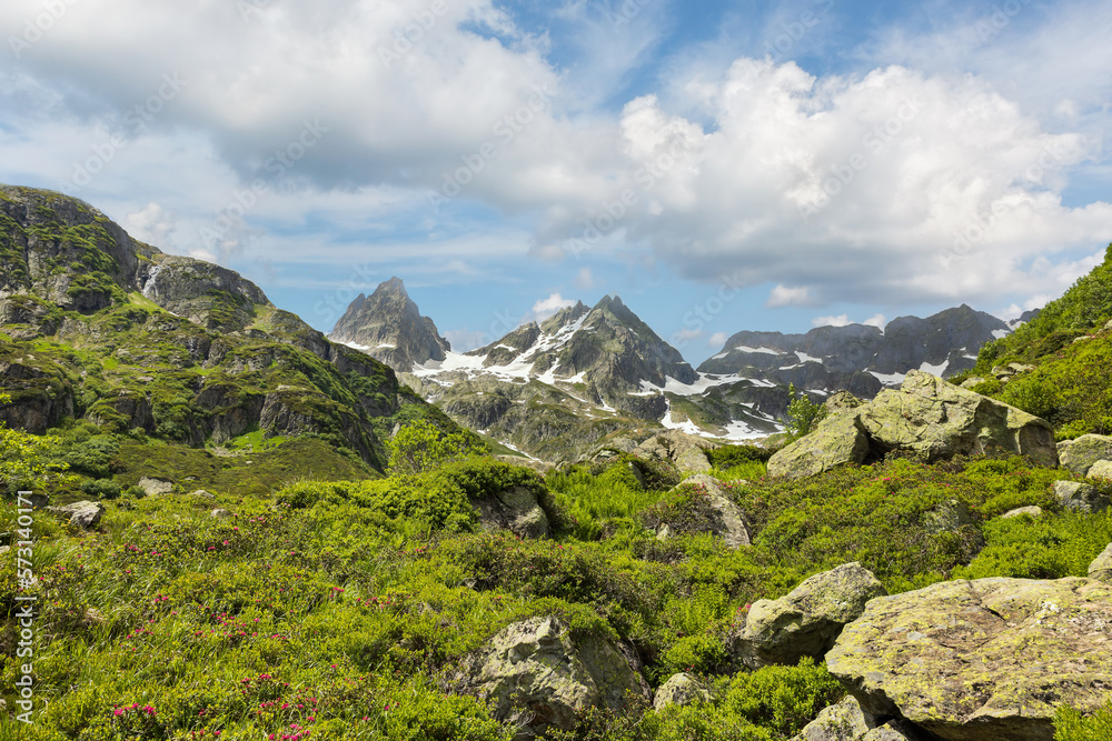 Fototapeta premium mountain scenery of Sustenpass in the swiss alps
