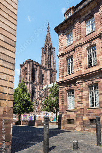  architecture of Notre dam of Strasbourg cathedral in Strasbourg, France
