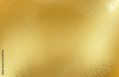 Shiny gold foil polished background with the reflection of golden light.