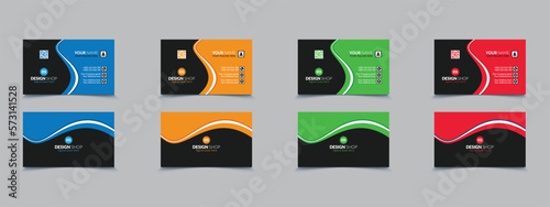 Double-sided Luxury & Modern business card design template. 4 colors Corporate business card design Template, Vector set of creative business cards, Print ready eps file.