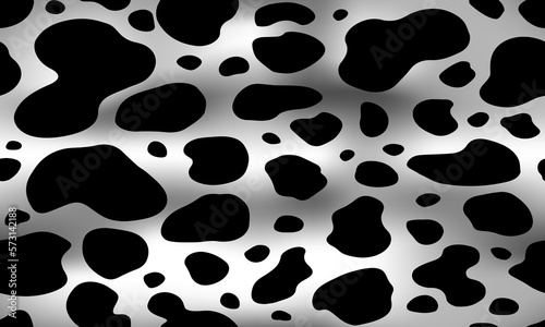 cow texture pattern repeated seamless black and white spot skin fur. print
