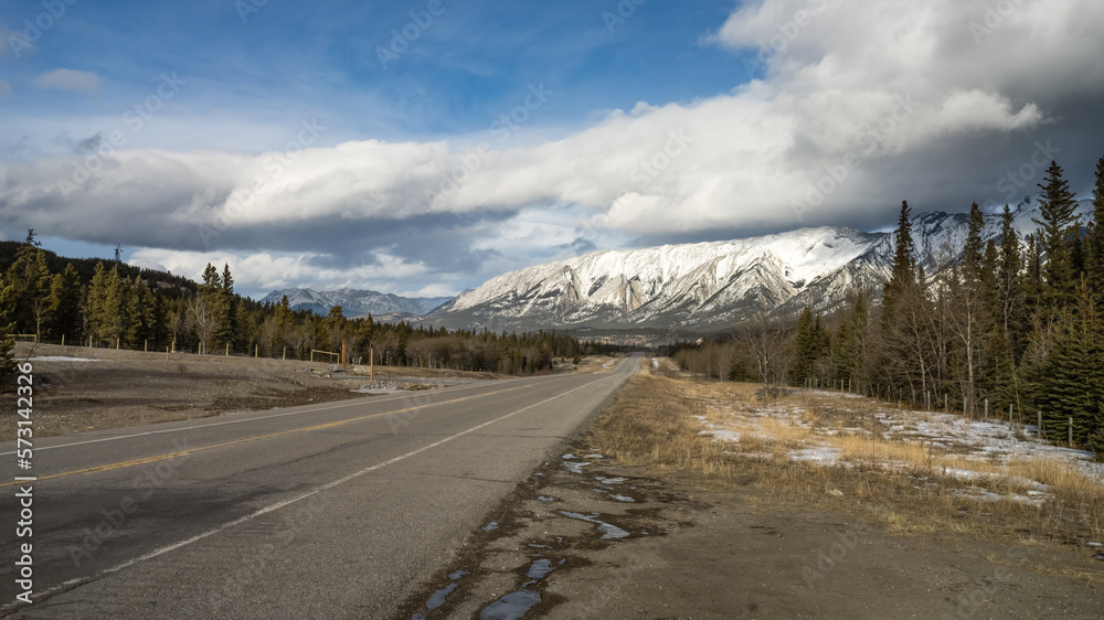 Kootenay Plains landscape with clouds and blue sky Kootenay Plains landscape with clouds and blue sky